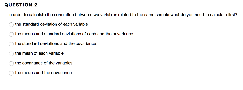 Solved In order to calculate the correlation between two | Chegg.com