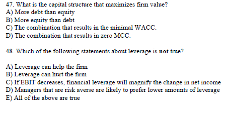 Solved What is the capital structure that maximizes firm | Chegg.com