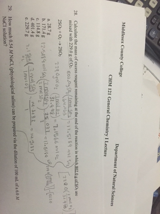 Solved Calculate the mass of excess reagent remaining at the | Chegg.com