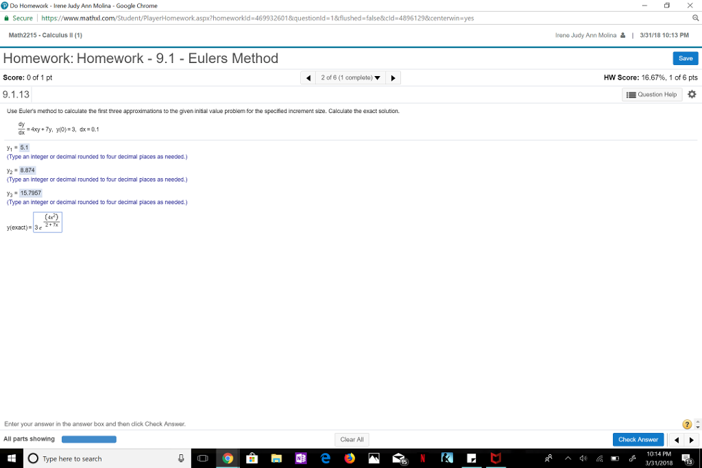 Solved Do Homework-Ieene Judy Ann Molina Google Chrome | Chegg.com
