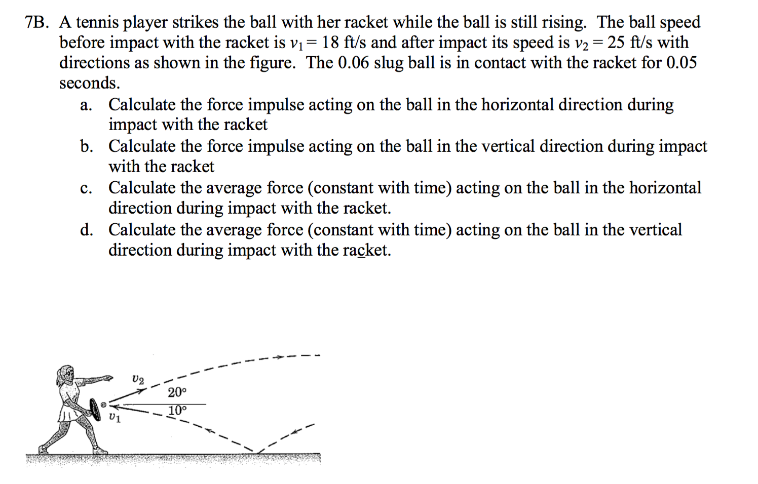 Solved A tennis player strikes the ball with her racket