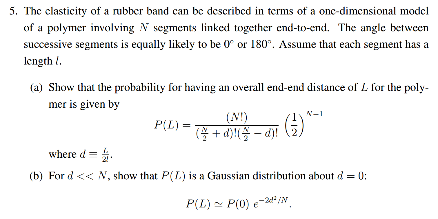 Solved The elasticity of a rubber band can be described in