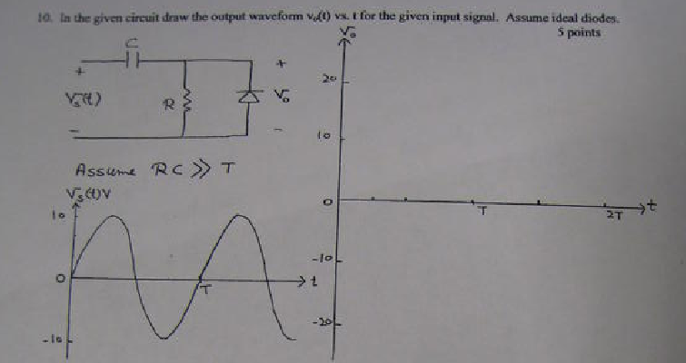 Solved 10. In the given circuit draw the output waveform | Chegg.com