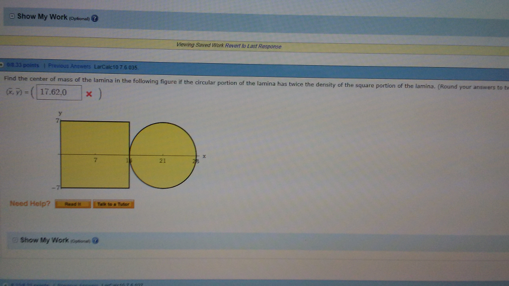 Solved Find The Center Of Mass Of The Lamina In The 