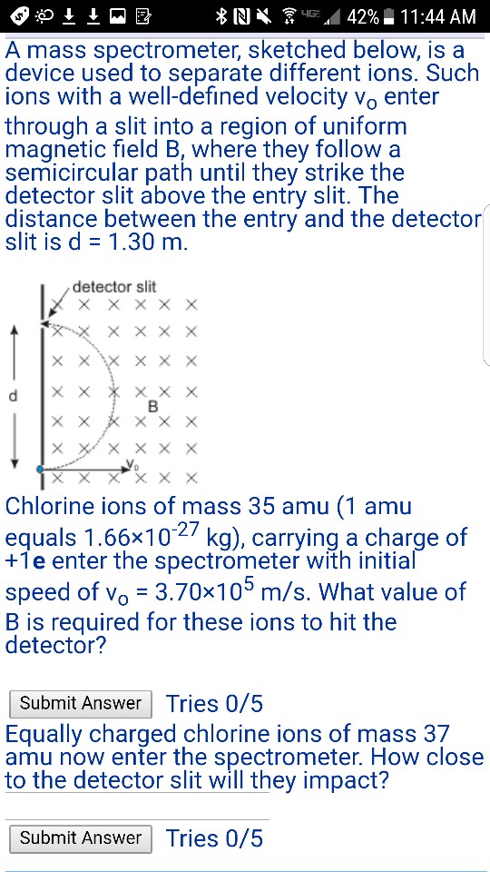 Solved A mass spectrometer, sketched below, is a device used | Chegg.com