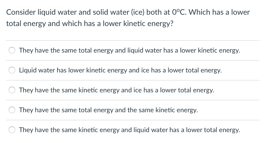 Solved Consider liquid water and solid water (ice) both at