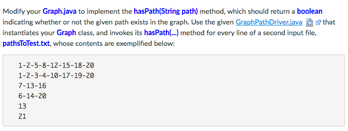 Solved Modify your Graph.java to implement the | Chegg.com