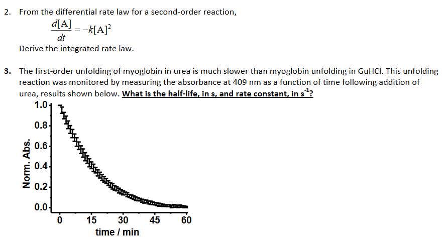 Solved 2. From the differential rate law for a second-order | Chegg.com
