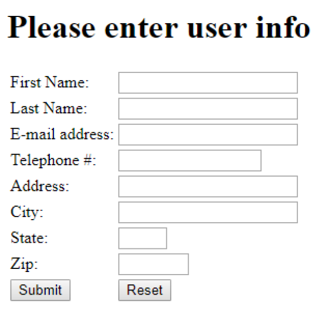 how to create a application form using html