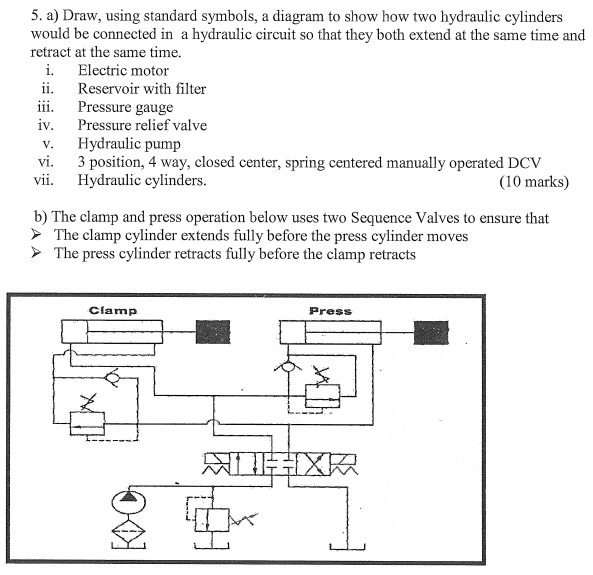 5. a) Draw, using standard symbols, a diagram to show | Chegg.com