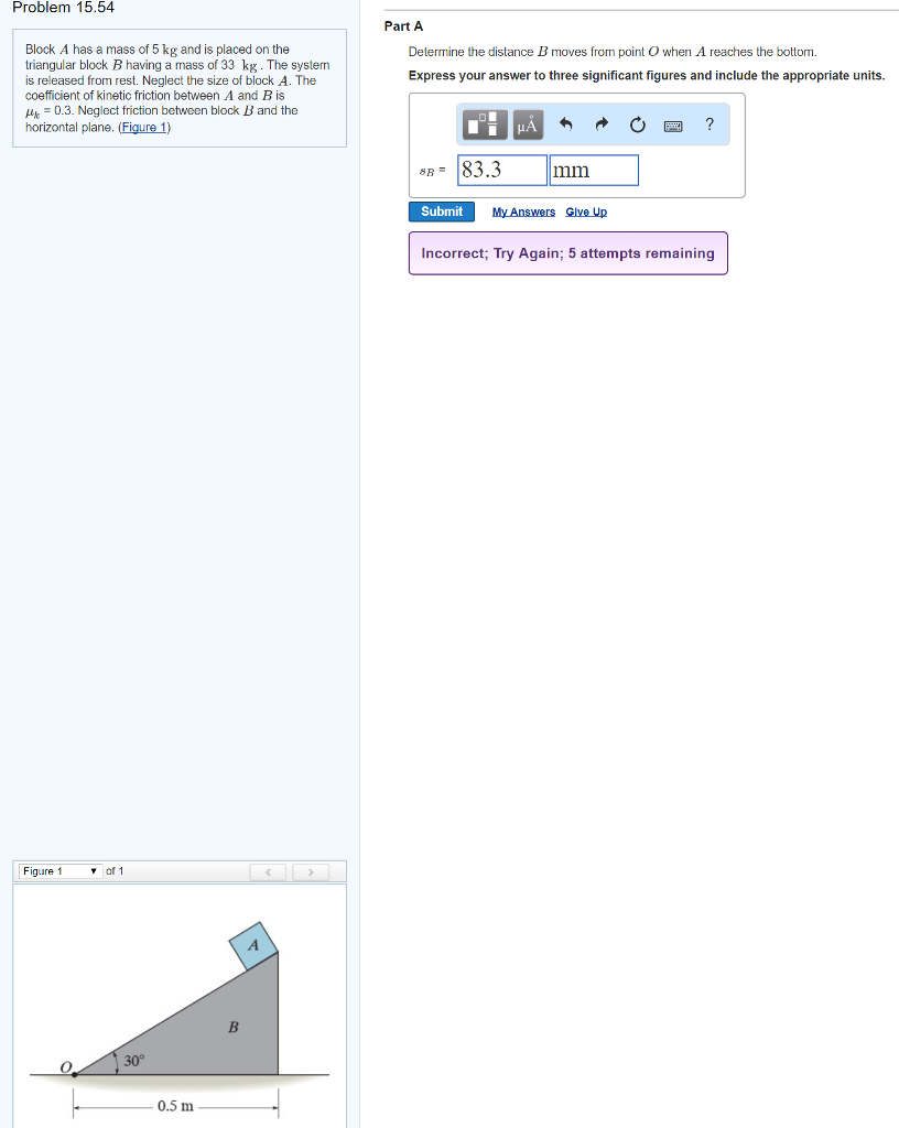 Solved Problem 15.54 Part A Block A has a mass of 5 kg and
