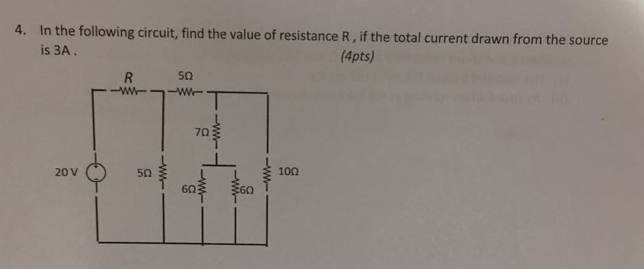 Solved In the following circuit,find is 3A. 4. the value of | Chegg.com