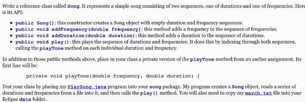 Solved Write a reference class called Song. It represents a | Chegg.com