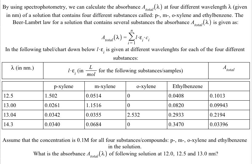 Solved Dear Chegg, I need help with following chemistry/math | Chegg.com