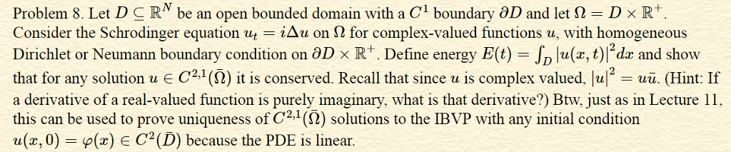 Problem 8. Let D c RN be an open bounded domain with | Chegg.com