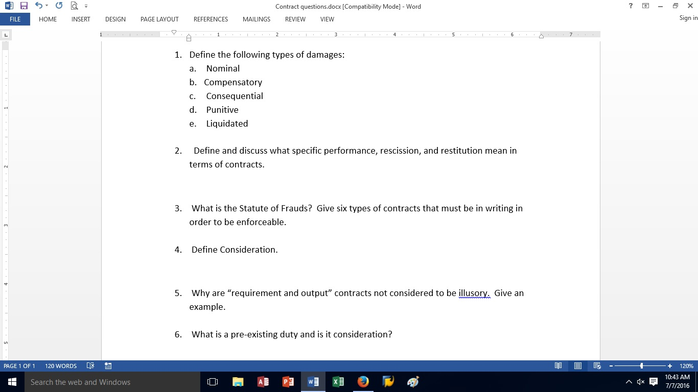 Solved Define the following types of damages Nominal