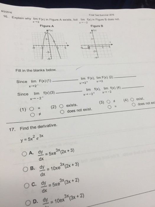 Solved Explain why lim x rightarrow 2 F(x) in Figure A | Chegg.com