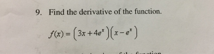 find the derivative of x 3 e x