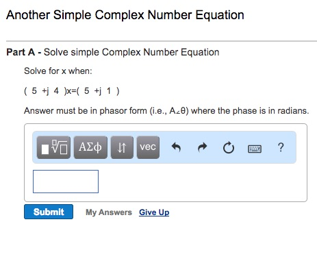 Solved Complex Number Equation with 1 Variable Part A Solve | Chegg.com