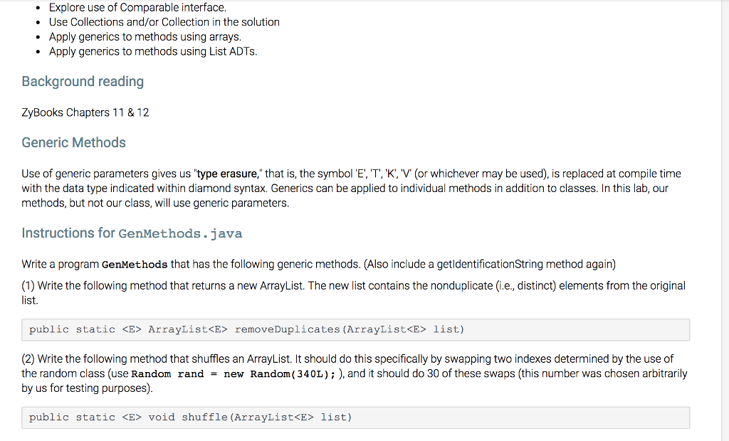 Solved Explore use of Comparable interface. Use Collections | Chegg.com
