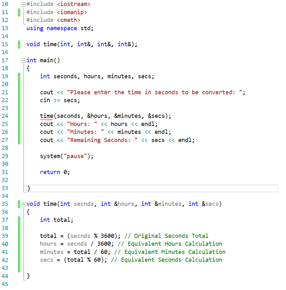 Solved Write a C++ function named time() that has an integer | Chegg.com