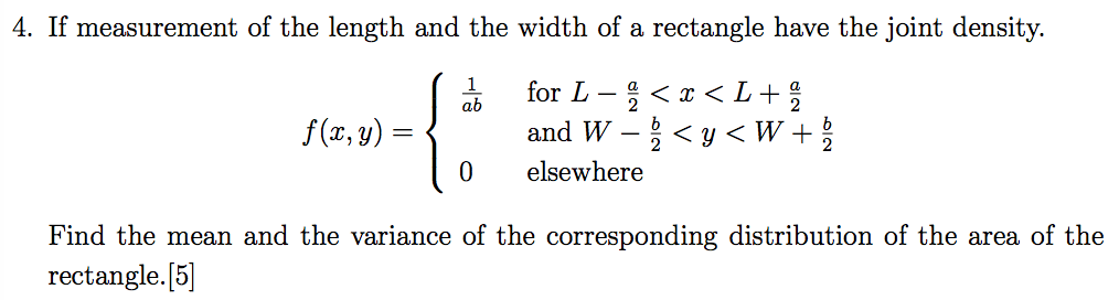 Solved If measurement of the length and the width of a | Chegg.com