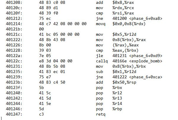 Binary Bomb Lab Phase 6 x86 Assembly I am Chegg