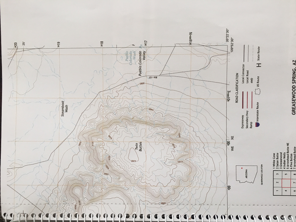 Solved Twin Buttes 599 WE XE ARIZONA QUADRANGLE LOCATION | Chegg.com