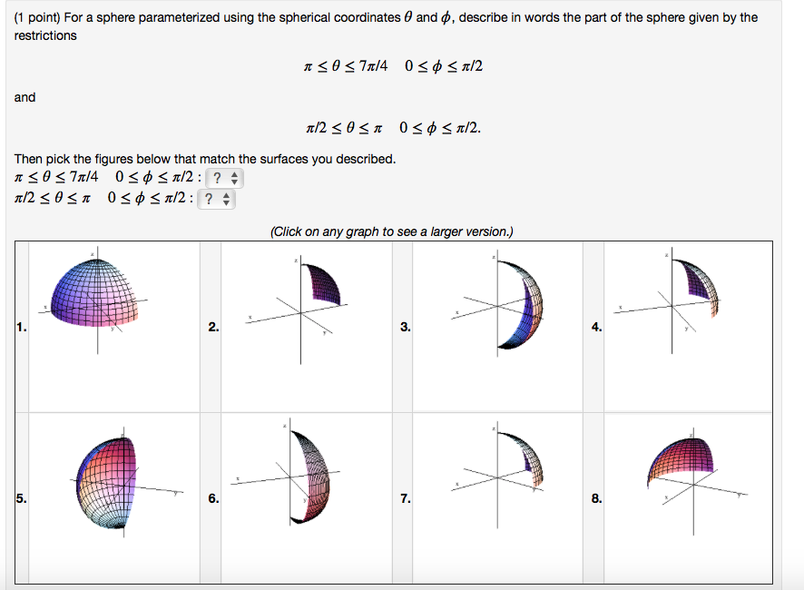 solved-1-point-for-a-sphere-parameterized-using-the-chegg