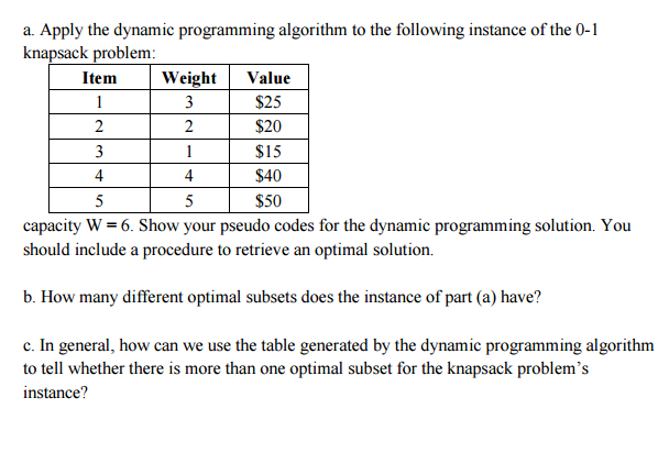 Solved A. Apply The Dynamic Programming Algorithm To The | Chegg.com