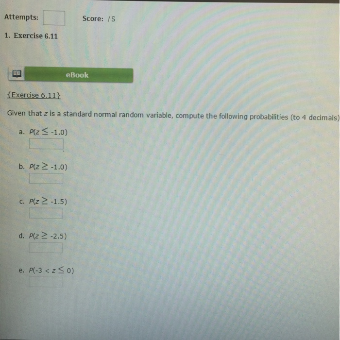 Solved Given That Z Is A Standard Normal Random Variable 9105