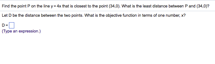 Solved Find The Point P On The Line Y 4x That Is Closest Chegg Solved Find The Point P On The Line Y 4x That Is Closest Chegg