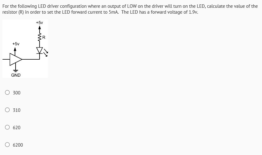 Solved For the following LED driver configuration where an | Chegg.com