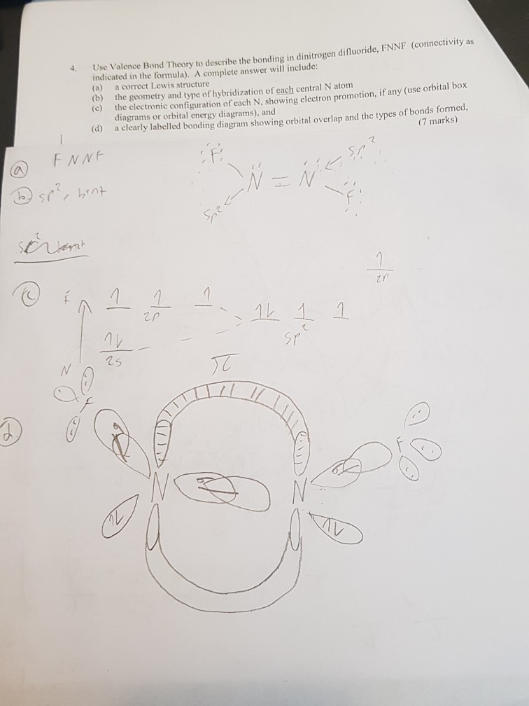 Solved se Valence Bond Theory to describe the bonding in | Chegg.com