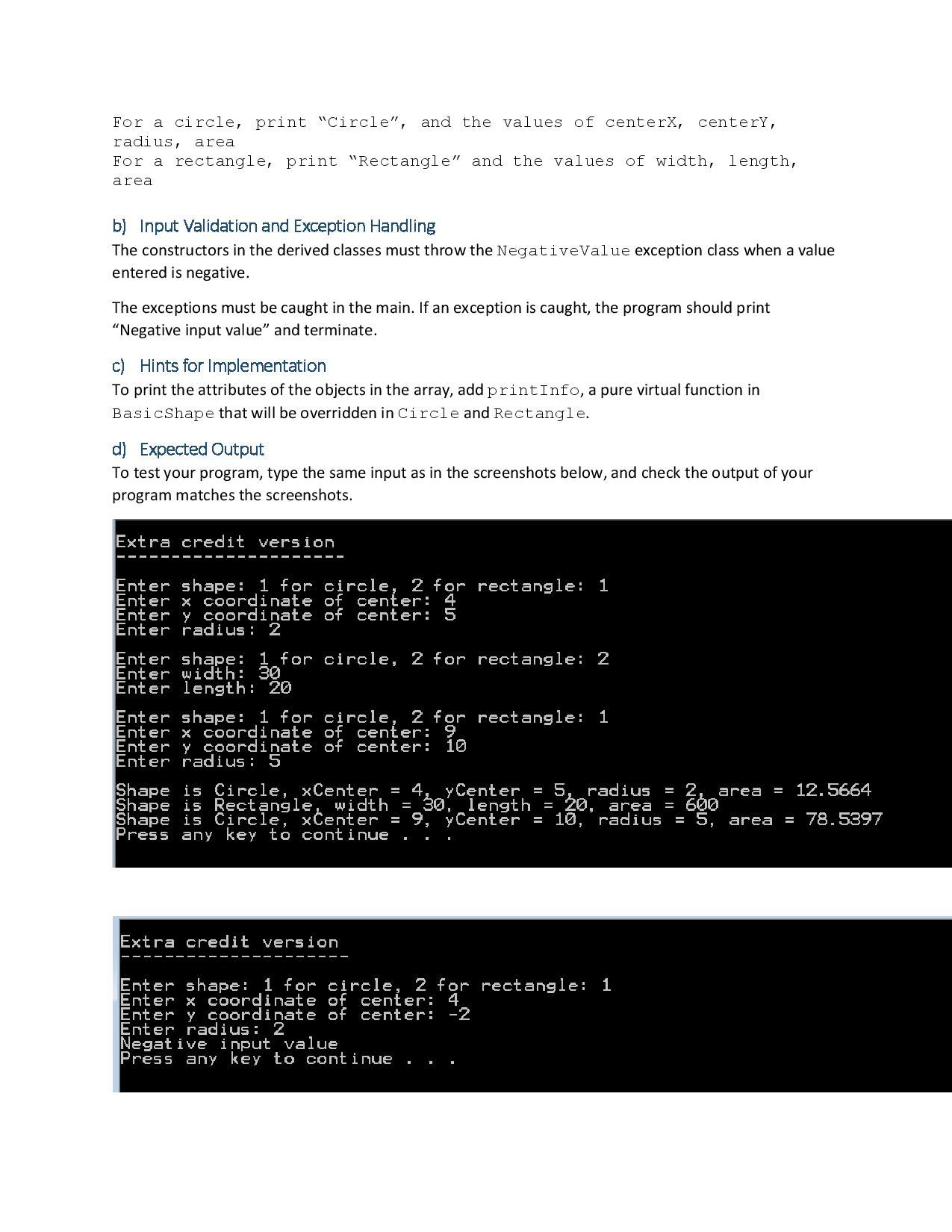 Solved Design An Abstract Base Class Named BasicShape That | Chegg.com