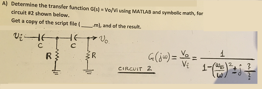 Solved Determine the transfer function G(s) = Vo/Vi using | Chegg.com