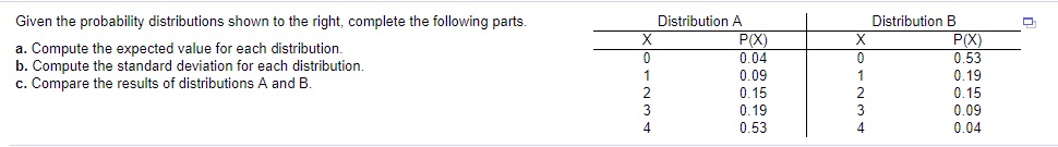 Solved Given the probability distributions shown to the | Chegg.com
