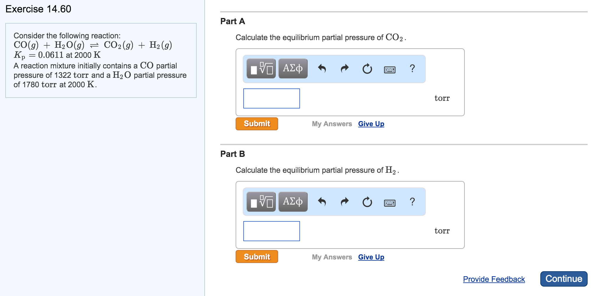 Solved Calculate the equilibrium partial pressure of CO2. | Chegg.com