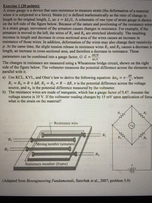 Solved A strain gauge is a device that uses resistance to | Chegg.com