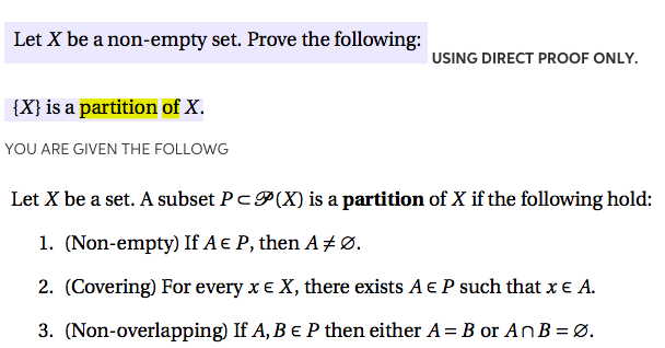 What Is Non Empty Set Example