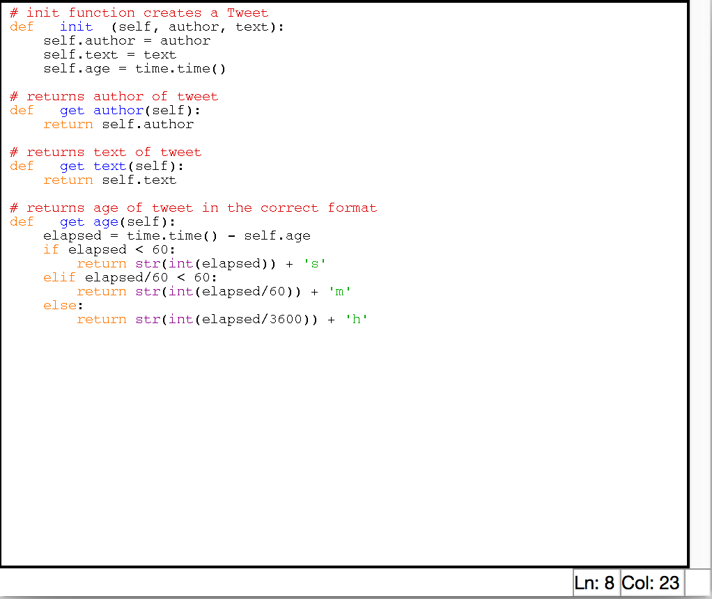 Solved I need to create a Tweet Manager program uses Python! | Chegg.com