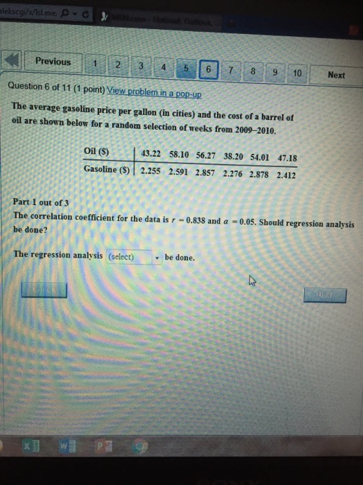 Solved The average gasoline price per gallon (in cities) and