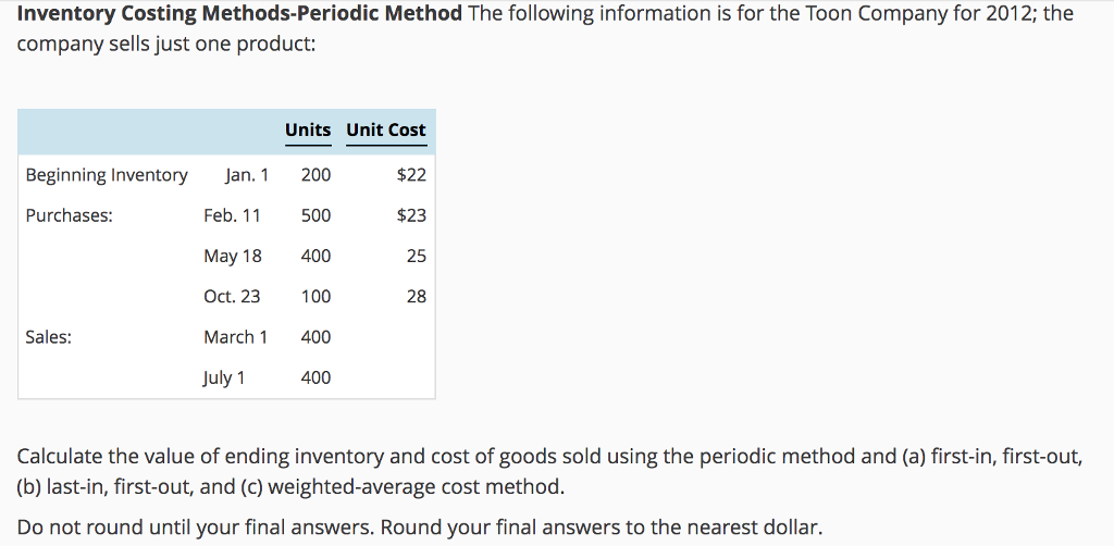 periodic inventory method
