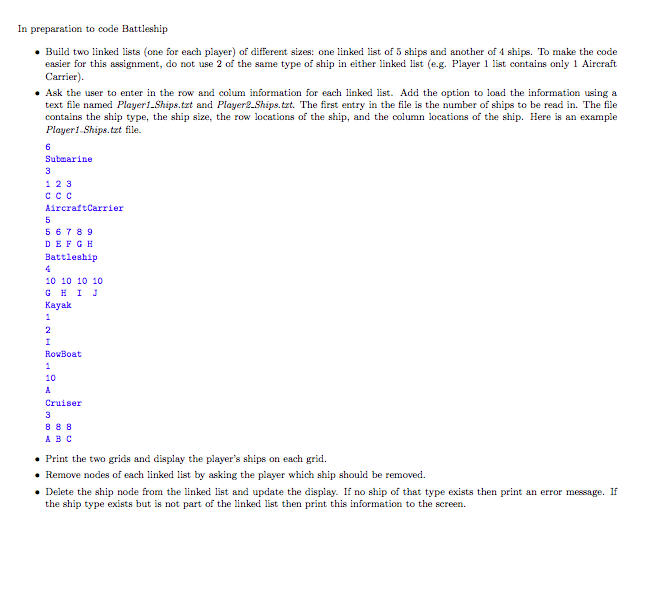 Solved the code for Battleship: For the final project you | Chegg.com