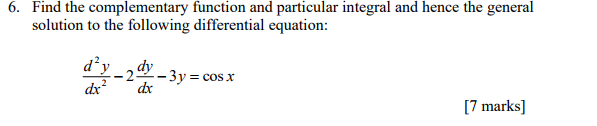 Complementary Function Of A Differential Equation