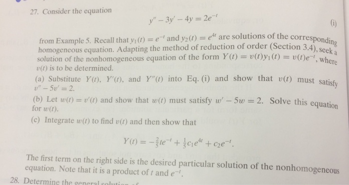 Solved Consider the equation y