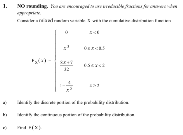 Solved 1. NO rounding. You are encouraged to e ducible | Chegg.com