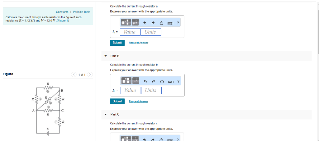 Solved Calculate the current through resistor a Express your | Chegg.com