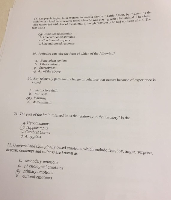 Solved 18. The Psychologist. John Watson, Induced A Phobia 