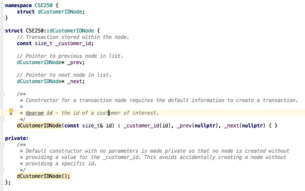 namespace CSE250 struct dCustomerIDNode; struct | Chegg.com